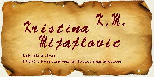 Kristina Mijajlović vizit kartica